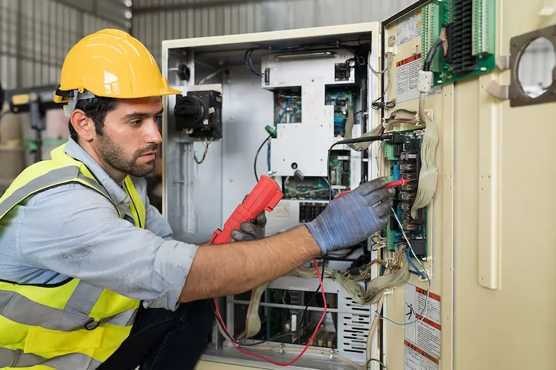 Electrical panel inspection in control room